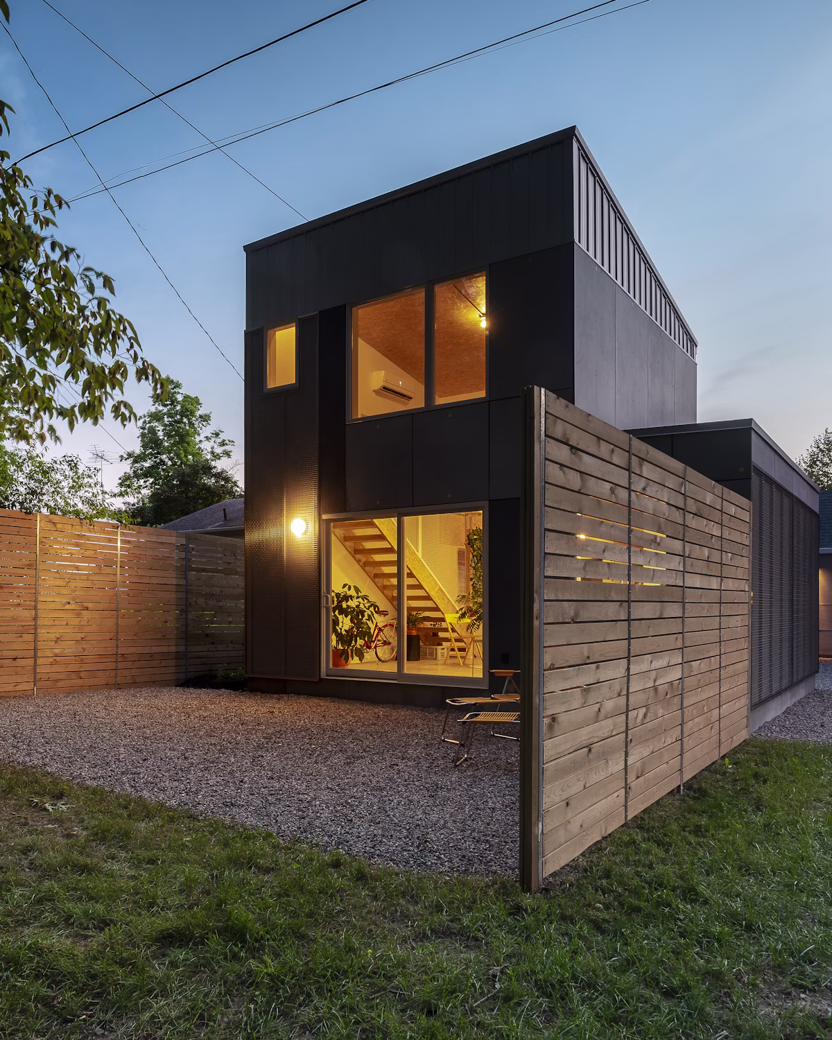 Open-plan ADU studio layout showing living and sleeping zone arrangement