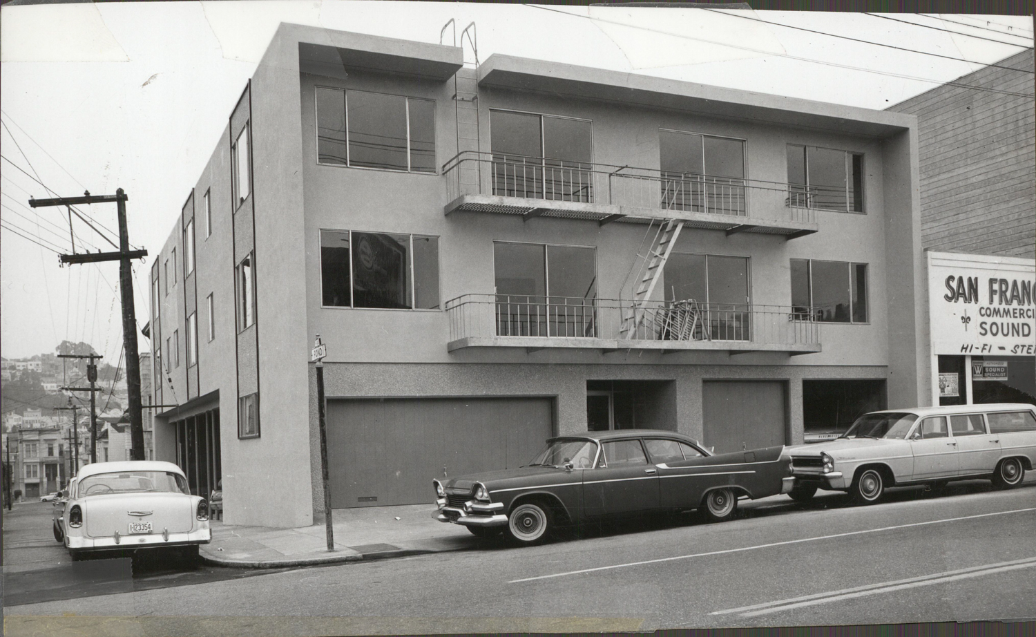 Black-and-white photo of 3571 16th Street around 1964, shortly after construction