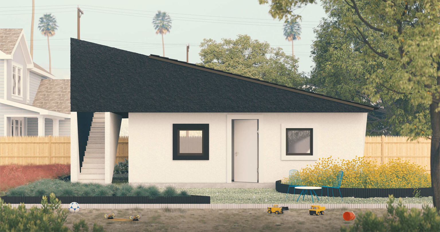 A pre-approved accessory dwelling unit design from the Los Angeles Standard Plan Program