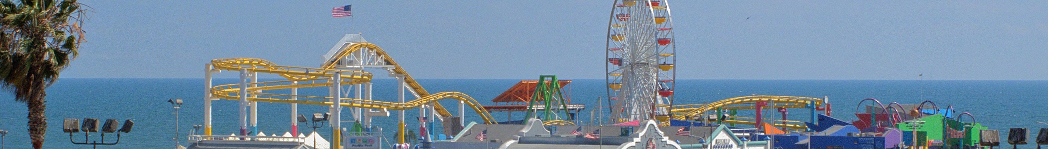 The Santa Monica Pier and Pacific Wheel on the Los Angeles County coast